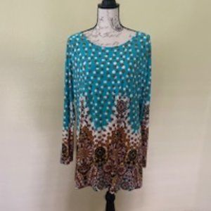 Tunic - Multi-colored - Aqua and Brown